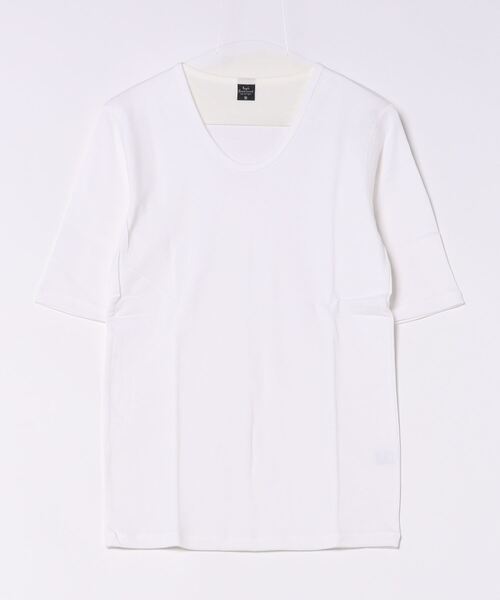 VIBGYOR(ヴィブジョー)の「フライス 5分袖 Uネック メランジ&ソリッドフライス(Tシャツ/カットソー・メンズ・ホワイト/チャコールグレー/杢グレー/ブラック/グレー系その他/ワイン/ダークブルー・MEDIUM/LARGE)」の17枚目の写真