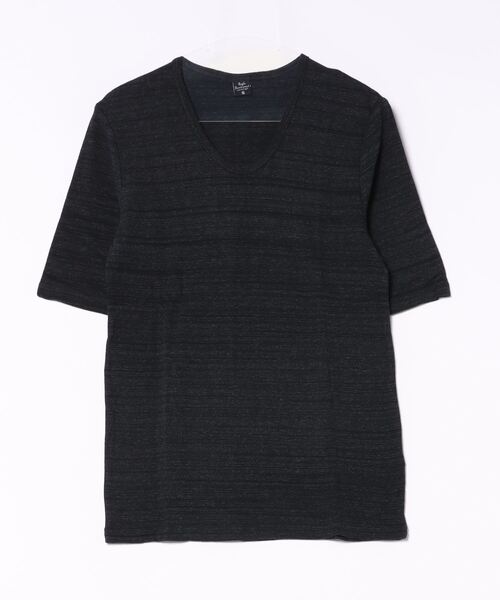 VIBGYOR(ヴィブジョー)の「フライス 5分袖 Uネック メランジ&ソリッドフライス(Tシャツ/カットソー・メンズ・ホワイト/チャコールグレー/杢グレー/ブラック/グレー系その他/ワイン/ダークブルー・MEDIUM/LARGE)」の19枚目の写真