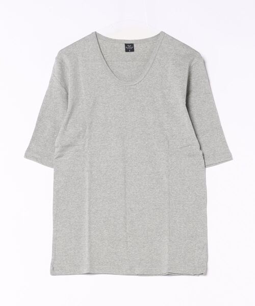 VIBGYOR(ヴィブジョー)の「フライス 5分袖 Uネック メランジ&ソリッドフライス(Tシャツ/カットソー・メンズ・ホワイト/チャコールグレー/杢グレー/ブラック/グレー系その他/ワイン/ダークブルー・MEDIUM/LARGE)」の20枚目の写真