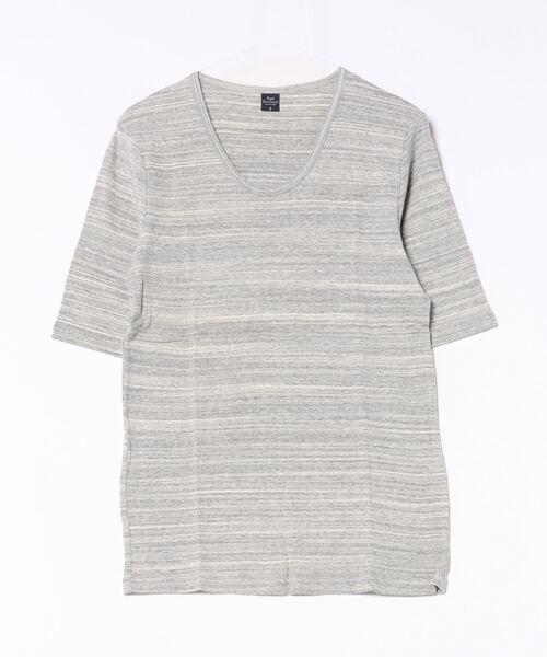 VIBGYOR(ヴィブジョー)の「フライス 5分袖 Uネック メランジ&ソリッドフライス(Tシャツ/カットソー・メンズ・ホワイト/チャコールグレー/杢グレー/ブラック/グレー系その他/ワイン/ダークブルー・MEDIUM/LARGE)」の21枚目の写真