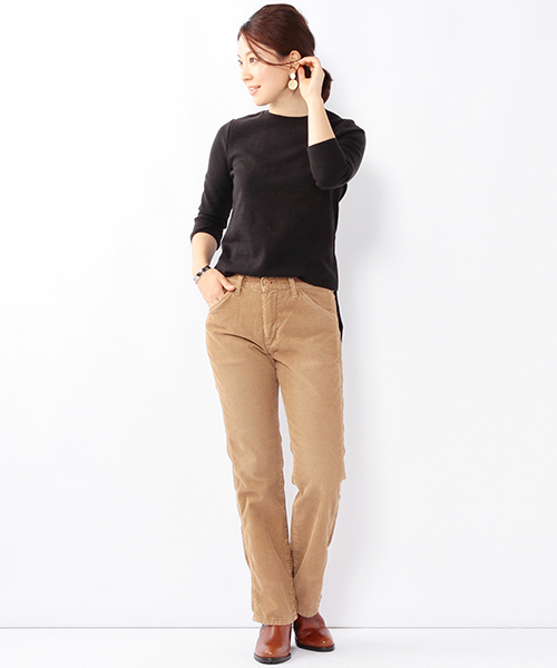 B:MING by BEAMS（ビーミングバイビームス）の「Wrangler / 別注”SHOE CUT”  コーデュロイ（その他パンツ・レディース・ベージュ/サックスブルー・LARGE/SMALL/MEDIUM）」の14枚目の写真