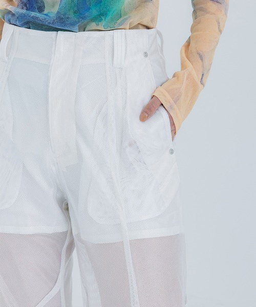 YOHEI OHNO（ヨウヘイオオノ）の「【YOHEI OHNO/ヨウヘイオオノ】Paded Mesh Trousers/パデッドメッシュトラウザーズパンツ（その他パンツ・レディース・ホワイト/ブラック・36/38）」の4枚目の写真