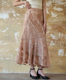 総レースアシンメトリーマーメイドスカート