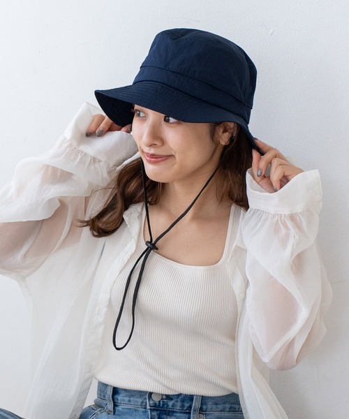 VitaFelice（ヴィータフェリーチェ）の「撥水ベンチレーションハット（ハット・レディース・ネイビー/サンドベージュ/ブラック・FREE）」の7枚目の写真