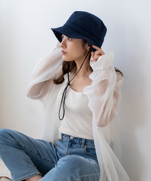 VitaFelice（ヴィータフェリーチェ）の「撥水ベンチレーションハット（ハット・レディース・ネイビー/サンドベージュ/ブラック・FREE）」の9枚目の写真