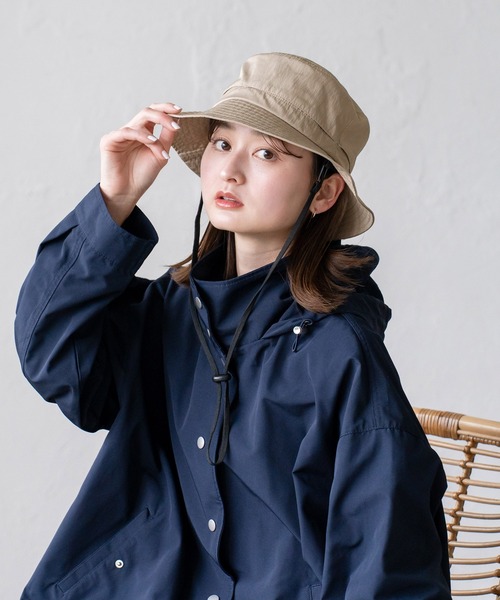 VitaFelice（ヴィータフェリーチェ）の「撥水ベンチレーションハット（ハット・レディース・ネイビー/サンドベージュ/ブラック・FREE）」の13枚目の写真