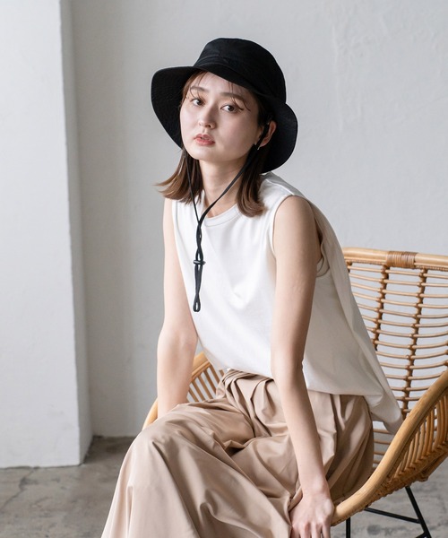 VitaFelice（ヴィータフェリーチェ）の「撥水ベンチレーションハット（ハット・レディース・ネイビー/サンドベージュ/ブラック・FREE）」の17枚目の写真