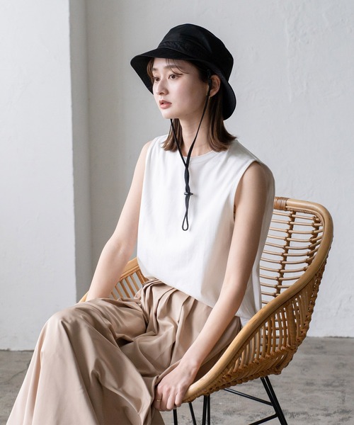 VitaFelice（ヴィータフェリーチェ）の「撥水ベンチレーションハット（ハット・レディース・ネイビー/サンドベージュ/ブラック・FREE）」の18枚目の写真