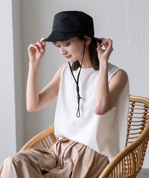 VitaFelice（ヴィータフェリーチェ）の「撥水ベンチレーションハット（ハット・レディース・ネイビー/サンドベージュ/ブラック・FREE）」の19枚目の写真