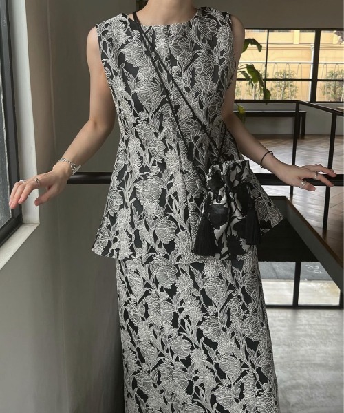 WILLFULLY(ウィルフリー)の「drawstring monotone jacquard bag(ハンドバッグ・レディース・ブラック系その他/ブラウン・FREE)」の10枚目の写真