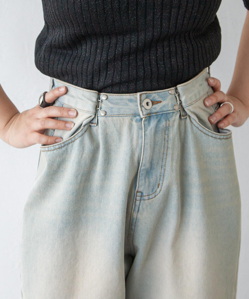 Chillfar(チルファー)の「ウエストフックルーズデニム(デニムパンツ・レディース・スミクロ/ブラック/ブルー・FREE)」の18枚目の写真