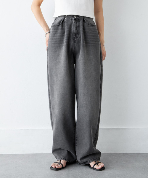 Chillfar(チルファー)の「ウエストフックルーズデニム(デニムパンツ・レディース・スミクロ/ブラック/ブルー・FREE)」の9枚目の写真