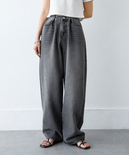 Chillfar(チルファー)の「ウエストフックルーズデニム(デニムパンツ・レディース・スミクロ/ブラック/ブルー・FREE)」の10枚目の写真