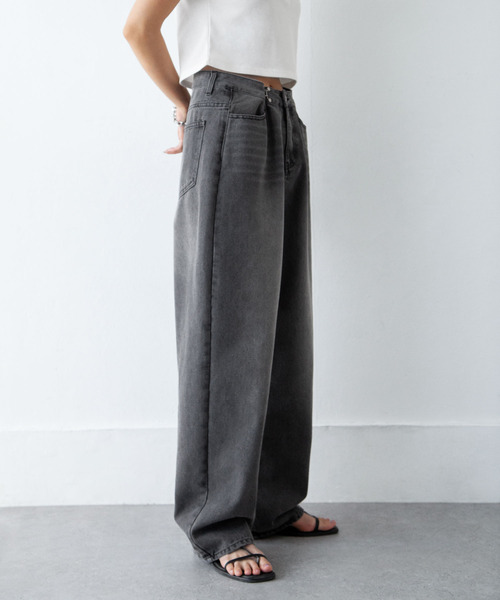 Chillfar(チルファー)の「ウエストフックルーズデニム(デニムパンツ・レディース・スミクロ/ブラック/ブルー・FREE)」の11枚目の写真