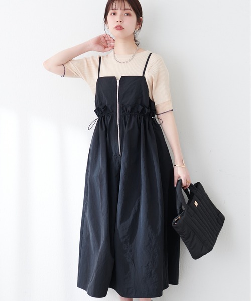 and couture ラッフルフリルデニムキャミワンピース デニム×チュールフレアキャミワンピース(505265808) | AND