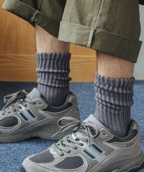 Fun & Daily（ファンアンドデイリー）の「F&D : ソフトリブシンプルソックス（ソックス/靴下・メンズ・ホワイト/グレー/ブラック/アイボリー・FREE）」の4枚目の写真