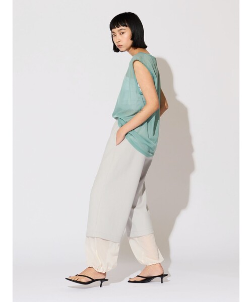 MIDIUMISOLID(ミディウミソリッド)の「MIDIUMISOLID for Ladies レイヤードパンツ(その他パンツ・レディース・ブラック/ライトグレー・FREE)」の10枚目の写真