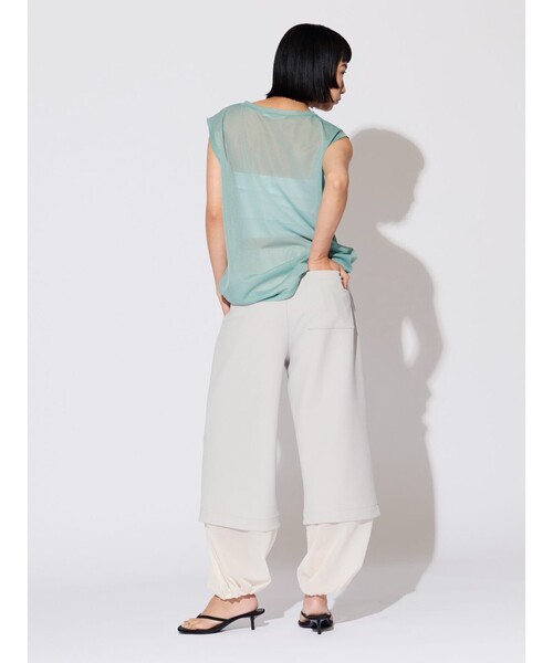 MIDIUMISOLID(ミディウミソリッド)の「MIDIUMISOLID for Ladies レイヤードパンツ(その他パンツ・レディース・ブラック/ライトグレー・FREE)」の11枚目の写真