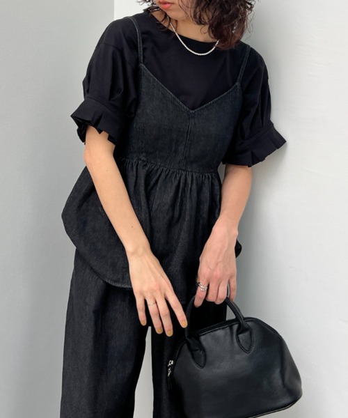 y/m（イム）の「タックスリーブドッキングトップス（Tシャツ/カットソー・レディース・ブラック/オフホワイト・FREE）」の21枚目の写真