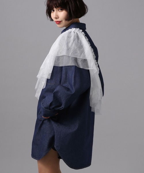 PAGEBOY（ページボーイ）の「ラメチュールフリルカラー（付け襟・レディース・ホワイト/ブラック・FREE）」の5枚目の写真