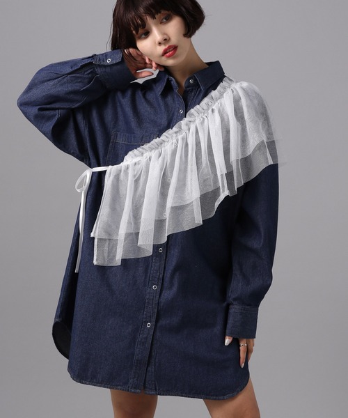 PAGEBOY（ページボーイ）の「ラメチュールフリルカラー（付け襟・レディース・ホワイト/ブラック・FREE）」の4枚目の写真