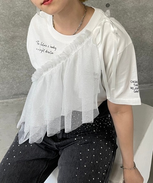 PAGEBOY（ページボーイ）の「ラメチュールフリルカラー（付け襟・レディース・ホワイト/ブラック・FREE）」の17枚目の写真