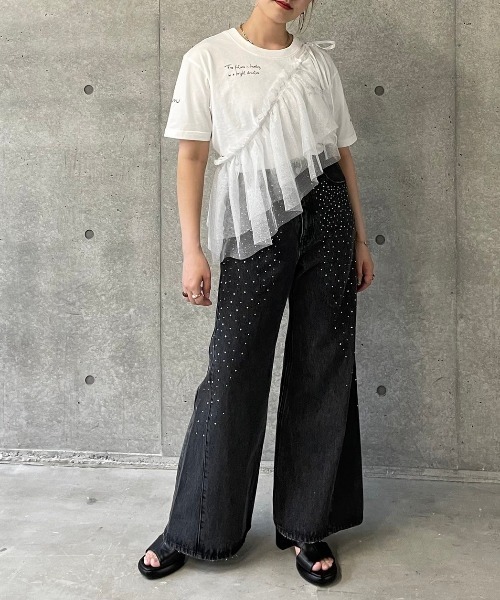 PAGEBOY（ページボーイ）の「ラメチュールフリルカラー（付け襟・レディース・ホワイト/ブラック・FREE）」の13枚目の写真