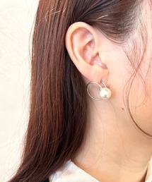 ワンロールパールピアス/pearl kyu