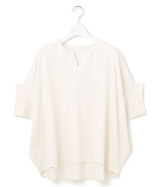 J.PRESS YORK STREET(ジェイプレスヨークストリート)の「【WOMEN】【SMOOTH JERSEY】バンザイスリーブ プルオーバー(Tシャツ/カットソー・レディース・ブルー系/ベージュ系/ネイビー系/ホワイト系・F)」の2枚目の写真
