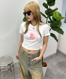 バラモチーフクロップドT