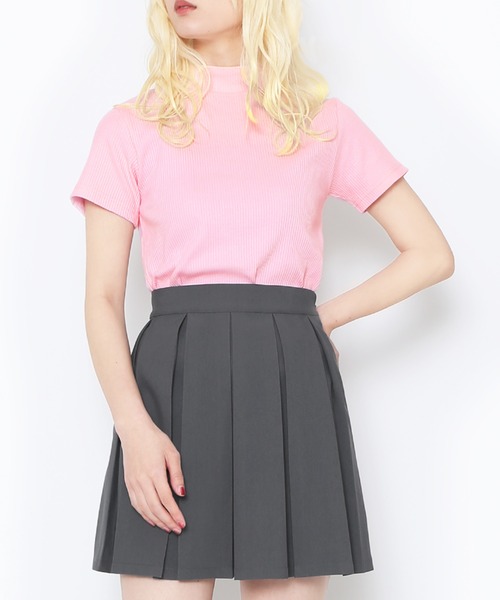 PUNYUS(プニュズ)の「パステルハイネックリブTシャツ(Tシャツ/カットソー・レディース・サックスブルー/ライトピンク/グリーン・1/2/3/4)」の11枚目の写真