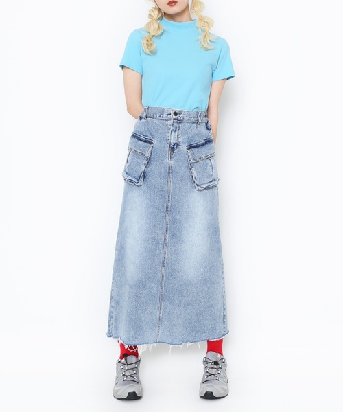 PUNYUS(プニュズ)の「パステルハイネックリブTシャツ(Tシャツ/カットソー・レディース・サックスブルー/ライトピンク/グリーン・1/2/3/4)」の7枚目の写真