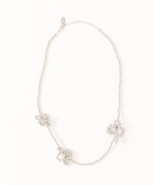 LOWRYS FARM(ローリーズファーム)の「ビーズフラワーネックレス 117830(ネックレス・レディース・ブラック/アイボリー/シルバー・FREE)」の3枚目の写真