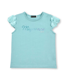 BeBe（ベベ）の「シフォンフラワー袖ラインストーンTシャツ(90~150cm)（Tシャツ/カットソー・キッズ）」