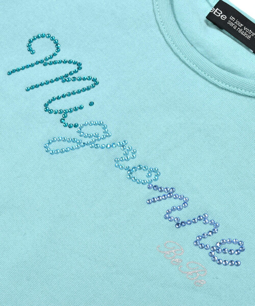 BeBe（ベベ）の「シフォンフラワー袖ラインストーンTシャツ(90~150cm)（Tシャツ/カットソー・キッズ・グリーン/オレンジ・150cm/130cm/140cm/110cm/120cm/100cm/90cm）」の15枚目の写真