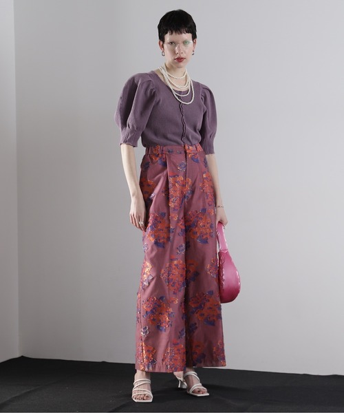 mici(ミチ)の「(mici)ボリュームスリーブワッフルトップス(Tシャツ/カットソー・レディース・ブラック/ワインレッド/イエロー・FREE)」の20枚目の写真