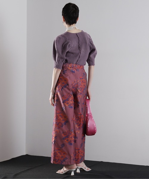 mici(ミチ)の「(mici)ボリュームスリーブワッフルトップス(Tシャツ/カットソー・レディース・ブラック/ワインレッド/イエロー・FREE)」の22枚目の写真