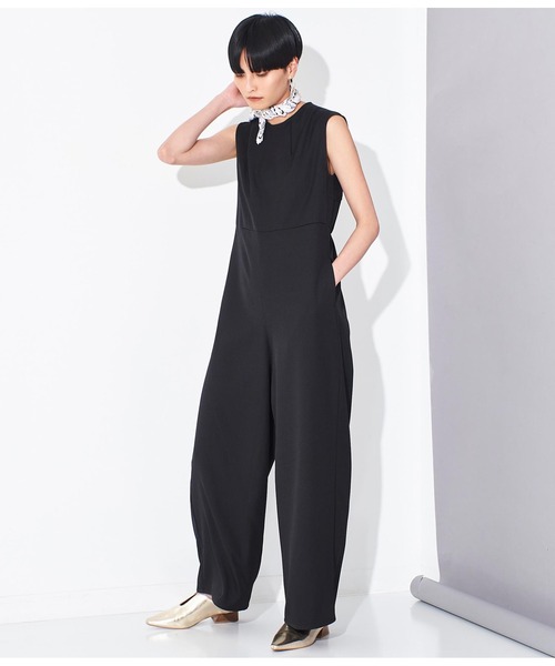 Settimissimo（セッティミッシモ）の「バックオープン リネンライク オールインワン（サロペット/オーバーオール・レディース・ブルー/ブラック・FREE）」の3枚目の写真