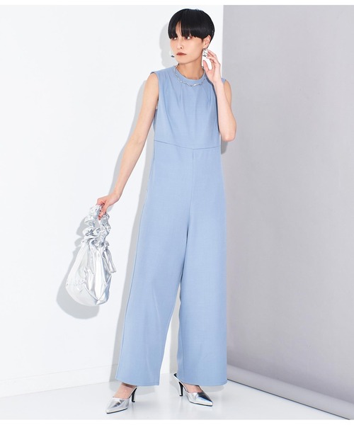 Settimissimo（セッティミッシモ）の「バックオープン リネンライク オールインワン（サロペット/オーバーオール・レディース・ブルー/ブラック・FREE）」の9枚目の写真