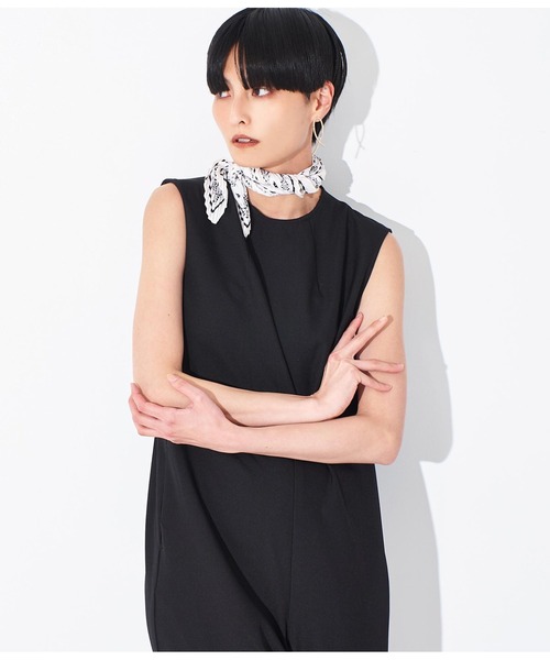 Settimissimo（セッティミッシモ）の「バックオープン リネンライク オールインワン（サロペット/オーバーオール・レディース・ブルー/ブラック・FREE）」の8枚目の写真