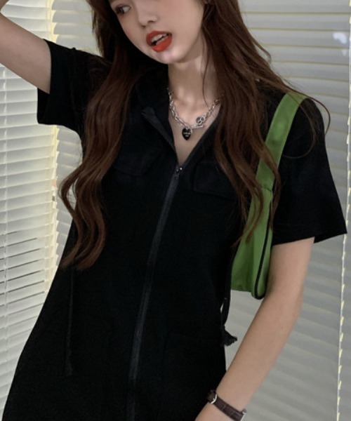 Mela(メラ)の「ZIP MINI OP(ワンピース・レディース・ブラック/グレー/ホワイト・M/L/S)」の16枚目の写真