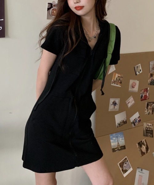 Mela(メラ)の「ZIP MINI OP(ワンピース・レディース・ブラック/グレー/ホワイト・M/L/S)」の17枚目の写真