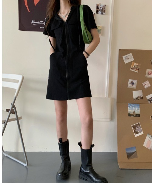 Mela(メラ)の「ZIP MINI OP(ワンピース・レディース・ブラック/グレー/ホワイト・M/L/S)」の22枚目の写真