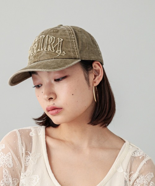 X-girl（エックスガール）の「ARCH LOGO 6PANEL CAP（キャップ・レディース・ブラック/オリーブ/バーガンディー・ONE SIZE）」の5枚目の写真