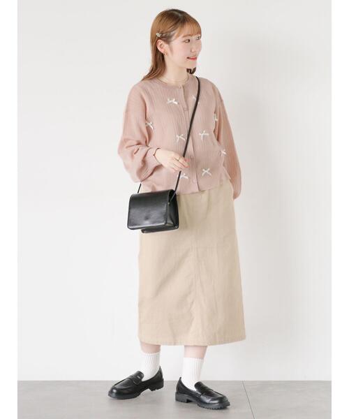 ehka sopo（エヘカソポ）の「リボンいっぱいカーディガン（カーディガン/ボレロ・レディース・オフホワイト/グレー/ブラック/ピンク・F）」の18枚目の写真