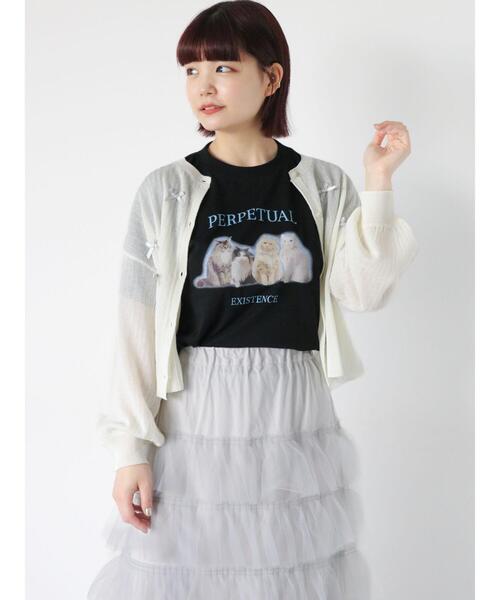 ehka sopo（エヘカソポ）の「リボンいっぱいカーディガン（カーディガン/ボレロ・レディース・オフホワイト/グレー/ブラック/ピンク・F）」の21枚目の写真