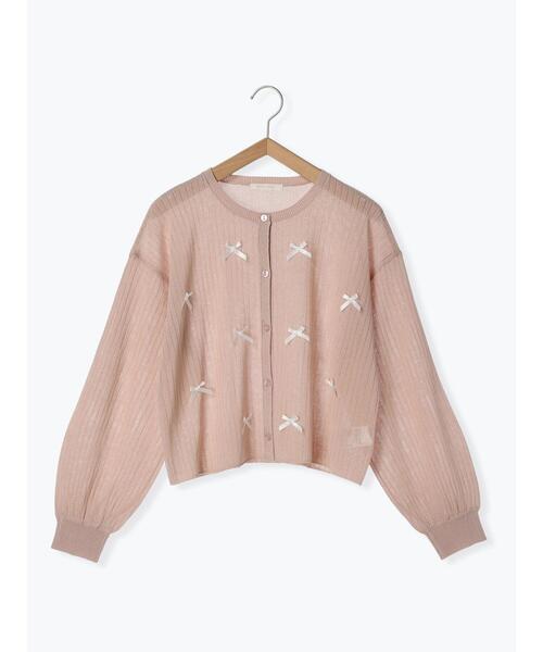 ehka sopo（エヘカソポ）の「リボンいっぱいカーディガン（カーディガン/ボレロ・レディース・オフホワイト/グレー/ブラック/ピンク・F）」の9枚目の写真