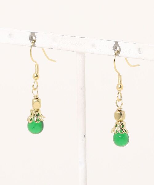 チャイハネ（チャイハネ）の「【チャイハネ】メリティアピアス（ピアス（両耳用）・レディース・クリア/ブラック/ターコイズブルー/オレンジ/グリーン/パープル/レッド・FREE）」の3枚目の写真