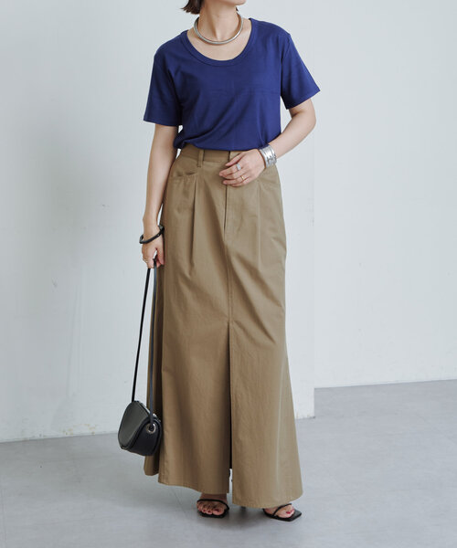 Omekashi（オメカシ）の「UネックスムースT（Tシャツ/カットソー・レディース・ブラック/ブラウン/ピンク/オフホワイト/ホワイト/ネイビー・FREE）」の18枚目の写真