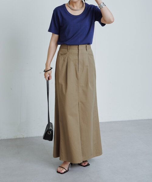 Omekashi（オメカシ）の「UネックスムースT（Tシャツ/カットソー・レディース・ブラック/ブラウン/ピンク/オフホワイト/ホワイト/ネイビー・FREE）」の19枚目の写真